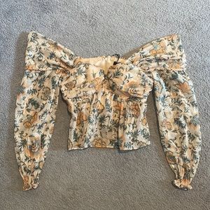 NWT House of Harlow 1960 x Sofia Richie Burna Blouse in Paisley Floral Multi